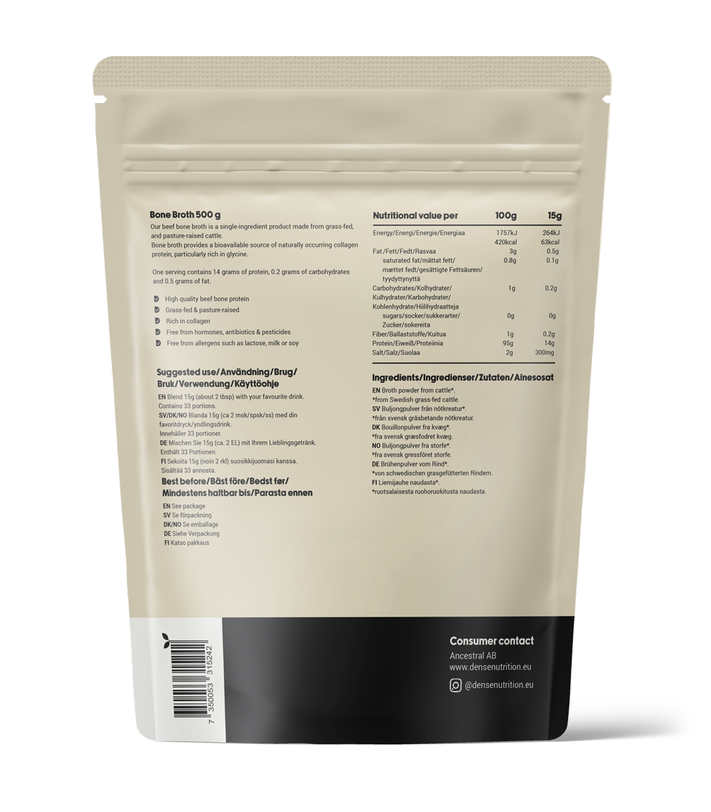 Græsfodret benboullion pulver